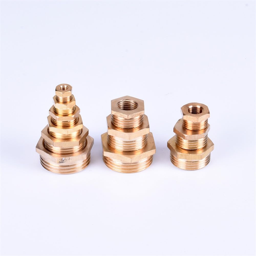 Conector reductor de tubería con casquillo hexagonal de latón de 1/8, 1/4, 3/8, 1/2, 3/4, hembra a macho, roscado, acoplador reductor de cobre, 3