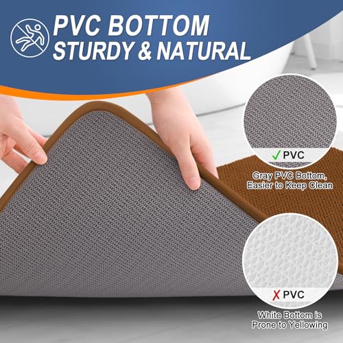 Image of OLANLY Thick Memory Foam Bath Mat Rug 30x20, Extra Soft Absorbent Bathroom Rug, Quick Dry Bath Mats, Non-Slip, Machine Washable Carpet for Bathroom, Tub and Shower, Home Decor Accessories, Ochre