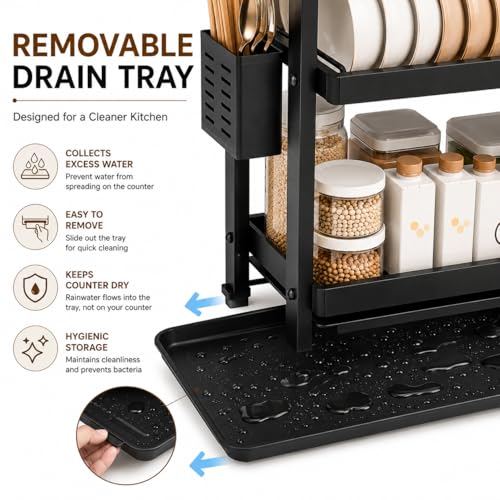 Image of 3 Tier Dish Drying Rack | Kitchen Counter Organizer