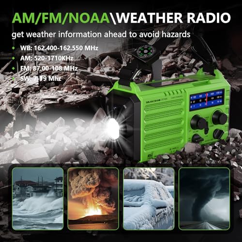 Pplee PPLEE-1009-G Emergency Radio 5 Ways Powered Crank Solar Battery Operated Portable Am Fm Sw Noaa Weather Alert Radio thumb #7