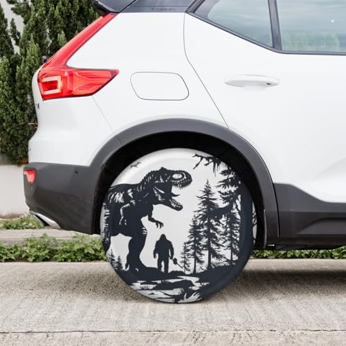 Image of Spare Tire Cover for RV Trailer, Dinosaur Bigfoot Tire Covers Universal Fit for Travel Trailer Camper Jeep RV SUV Truck Waterproof Wheel Cover (16 inch for Diameter 29 inch - 31 inch)