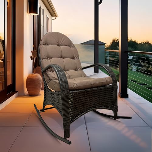 Cadeira Balanço Com Almofada Poltrona Descanso Ergonômica para Va...