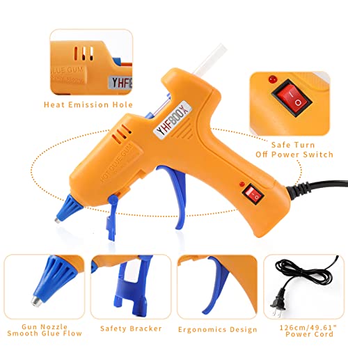 Yhfboox 40W Mini Hot Glue Gun Kit With 30Pcs Full Size Glue Sticks(7" Long),Anti-Scalding Glue Gun For School Crafts Diy Arts,Home Maintenance,Quick Repairs For Kids (Small 40W, Yellow) #TOP6