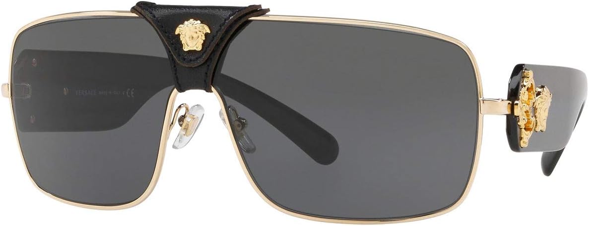 Versace Man Sunglasses Gold Frame, Dark Grey Lenses, 0MM