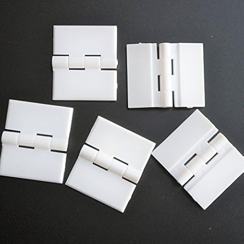 Pack of 5 x White Acrylic Hinges 32mm x 38mm White Hinges, Continuous Acrylic Piano Hinge Cover