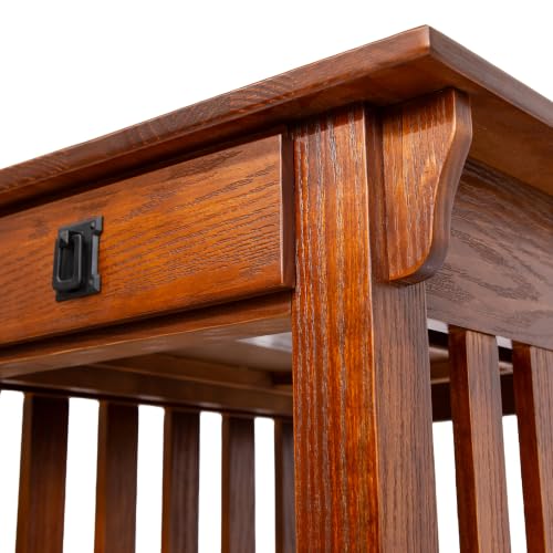 Image of Leick Home Mission End Table, 22 inch, Medium Oak
