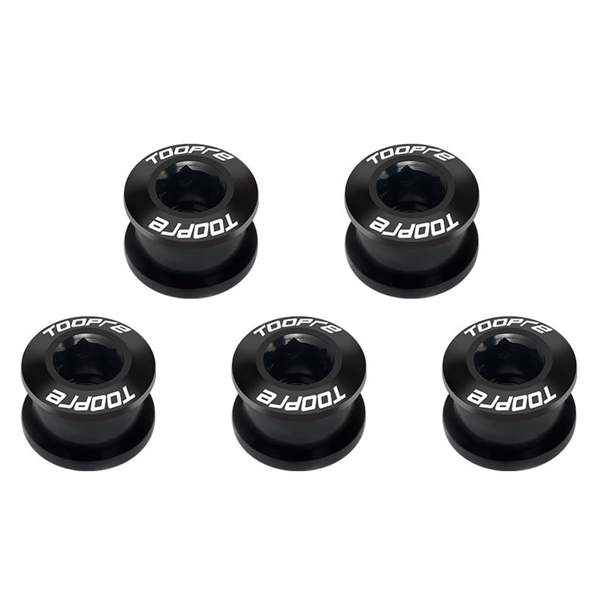 5 stuks M8 fiets crankschroef 7075 aluminiumlegering kettingblad schroeven moeren crankstel schroeven fiets crankarm schroef houderdop voor racefiets mountainbike BMX MTB, zwart