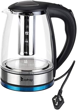 Electric Kettle with Glas,Electric Glass Kettle and Tea Maker with Temperature Controls 110V 1500W 1.8L Glass Electric Kettle