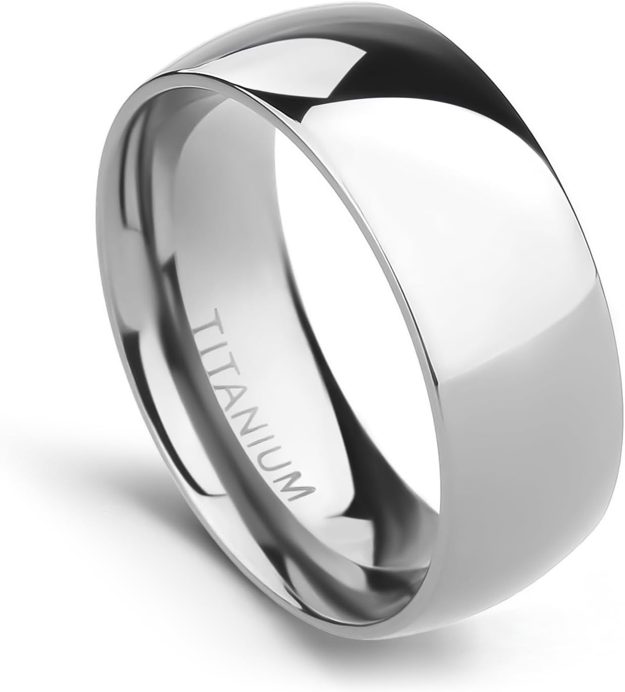 2mm 4mm 6mm 8mm 10mm Titanium Ring Plain Dome High Polished Wedding Band Comfort Fit Size 3-15