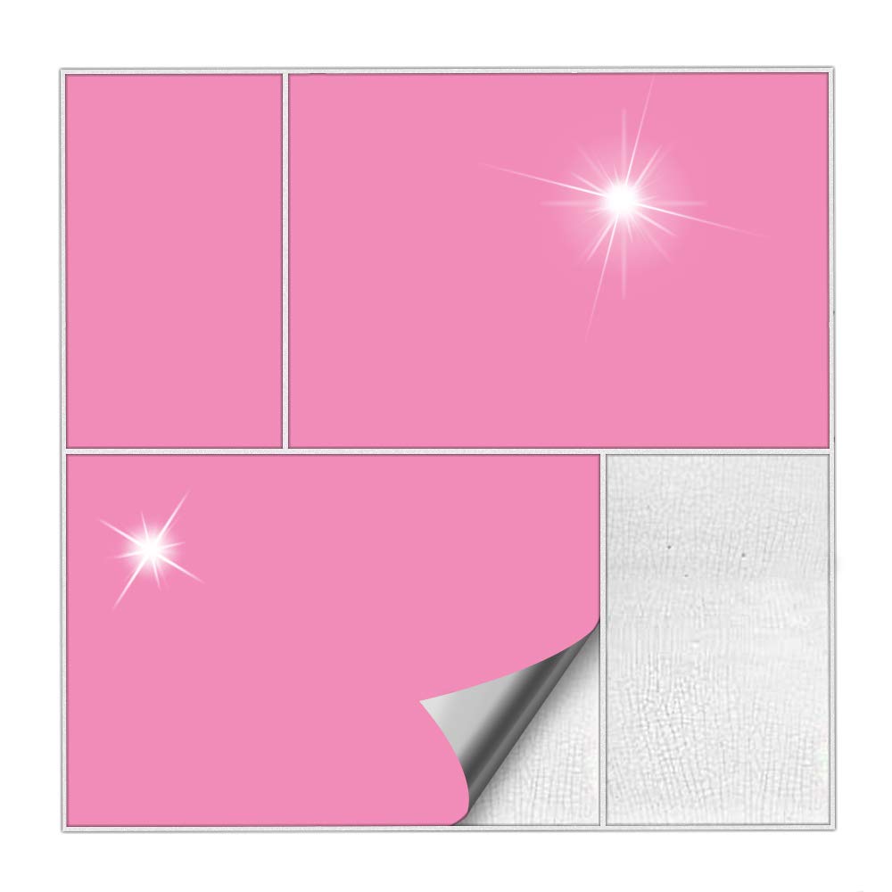 Kiwistar Adesivi Per Piastrelle Rosa Satinato 15x15 Cm (25 Pezzi) - Rinnova La Tua Cucina E Bagno Facilmente - 2