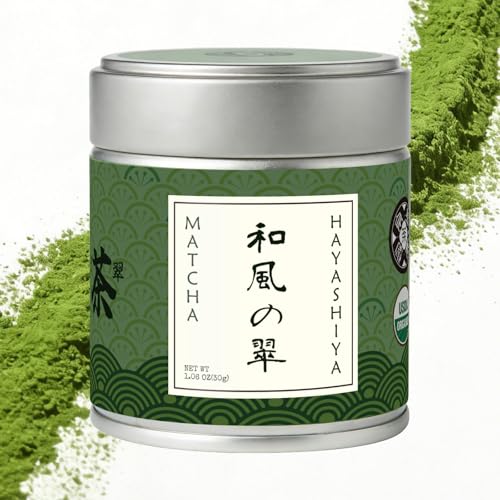 HAYASHIYA Matcha Powder Ceremonial Grade in Tin - Organic Japanese Green Tea from Kyoto 30g - First...