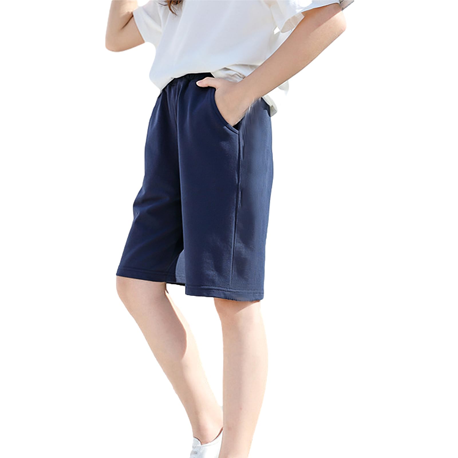 amropi Niños Shorts Pack de 3 Pantalones Cortos Cordón Casual Cintura Elástica Pantalón con Bolsillos para 3-13 años