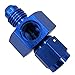 Dracary New Nitrous Adapter With Two 1/8" NPT Ports For Gauge Paurge -4 AN Male To -4 AN Female Blue (4AN)