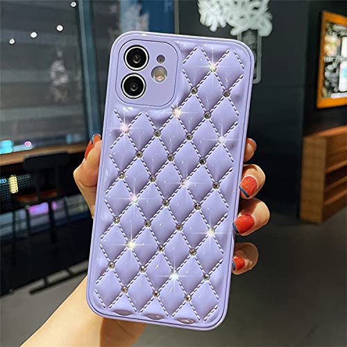 Luxury Glitter Shine Crystal Diamond Mirror Phone Case For iPhone 12 Pro & 12 Pro Max (12 Promax, Purple)