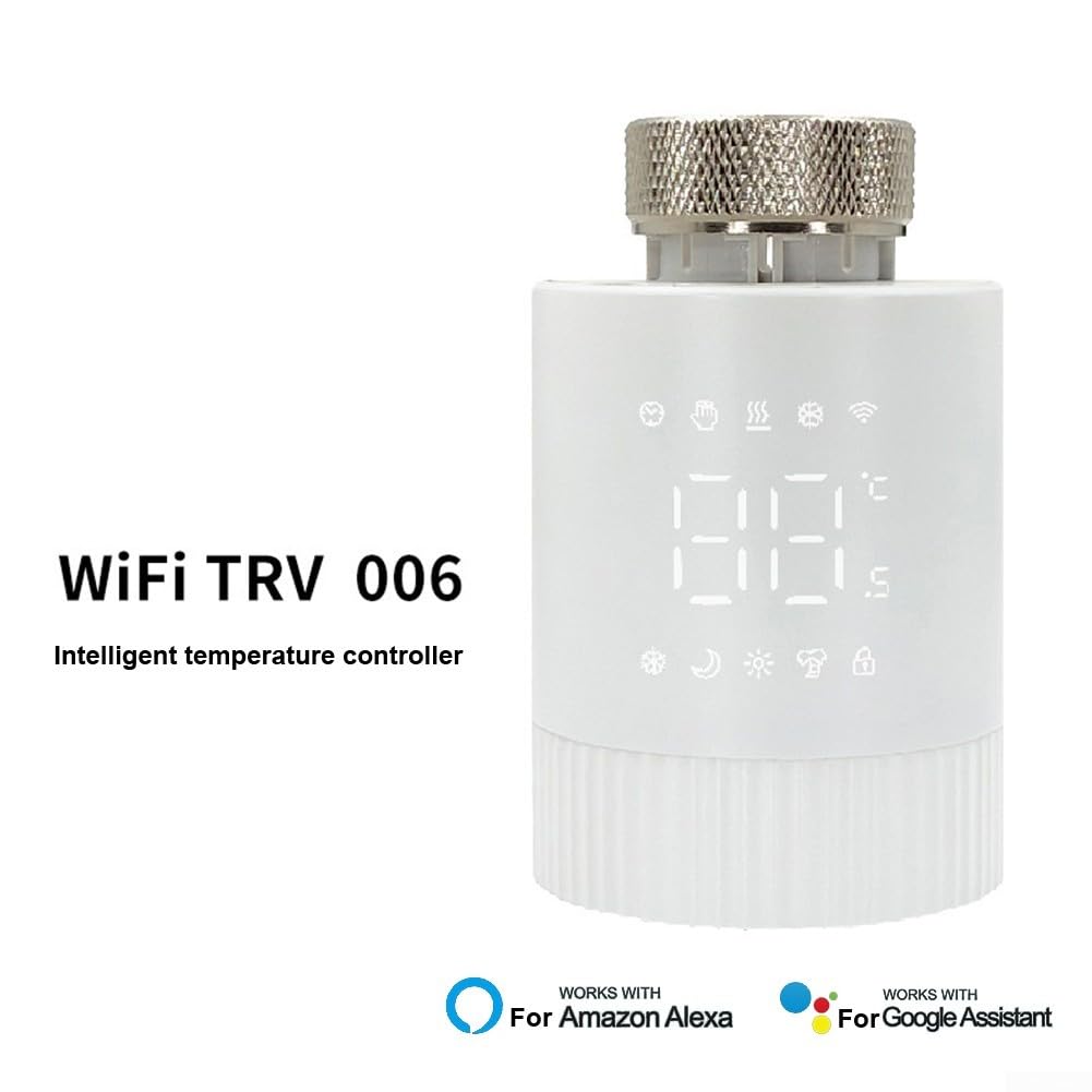 Per Tuya WiFi Smart TRV termostato, valvola termostatica programmabile per termosifone, regolatore di temperatura supporta il controllo tramite app (6 pezzi)