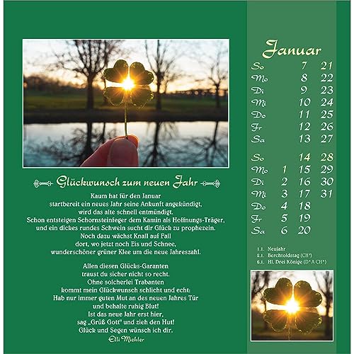 Gute Wünsche sollen dich begleiten 2024: Elli Michler-Postkarten-Kalender
