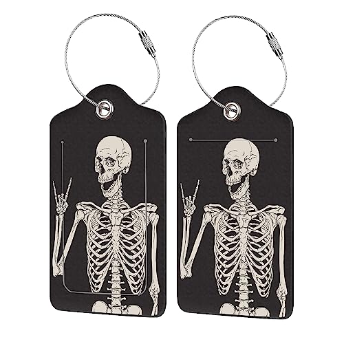 Tag For Suitcase,human Skeleton Pu Leather Suitcase Tags Ide
