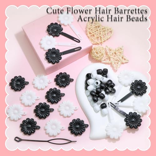 Barrettes à cheveux fleur en résine résistante pour tresses de filles