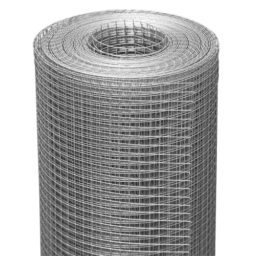 SEBOSS Hardware Cloth 1/2 inch 48 x 100 Ft 19-Gauge Hot-dip Galvanized After Welding Chicken Wire Fencing Wire Mesh Roll Rat Wire Gopher Mesh
