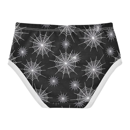 Cotton Toddlers Underwear Floral White Spider Webs Black Halloween Panties Little Girl Print Kids Briefs Undies 2t2