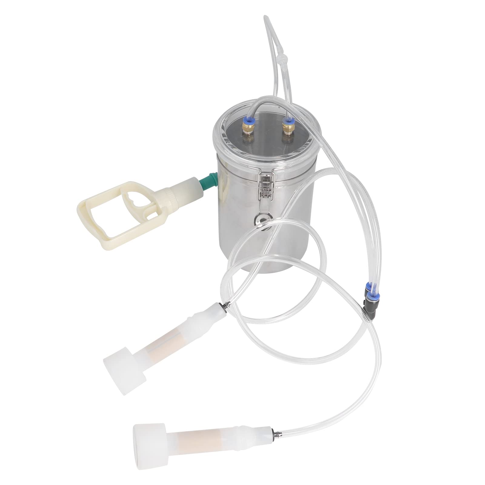 2L Milk Machine Manual Goat Milker Stainless Steel Bottle Portable Milking Kit, Goat Milking Machine for Milk Plant Farm Handling Supplies Livestock Supplies