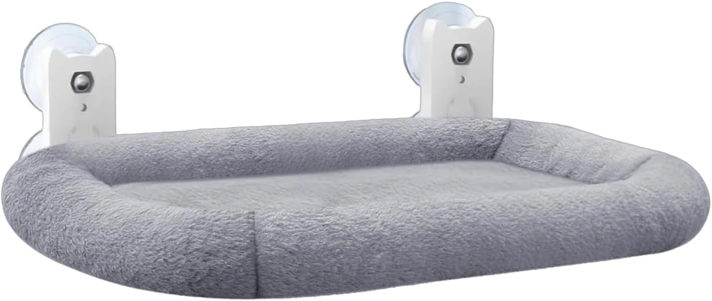 Window Perch Hammock with Suction Cups for Home Use Supports Up to 18kg Detachable Plush Cover Pet Hammock for Cage