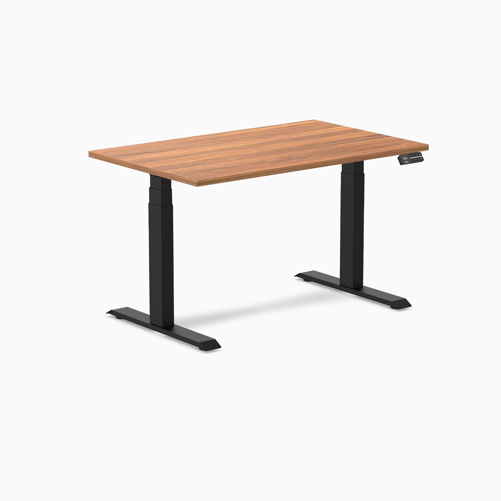 Desky Dual Laminate Sit Stand Desk Prime Oak 47.2" Matte Black