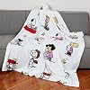 Kanguru Snoopy Decke aus weichem Fleece Weiche und warme Mikrofaser, Weihnachten oder für eine bequeme Entspannungscouch, TV-Plaid-Erdnüsse, 100% Polyester, weiß, Einheitsgröße