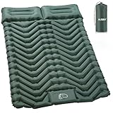 JATEKA Materassino Campeggio, Autogonfiabile Materasso Gonfiabile Matrimoniale Con Pompa A Pedale, Materassino Gonfiabile Con Cuscino, Compatto E Leggero, Ideale Per Campeggio Trekking Viaggi Tenda