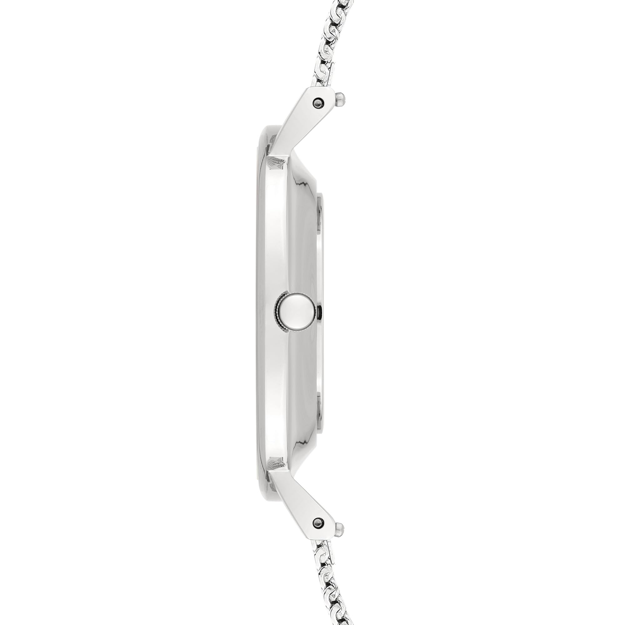 Liebeskind Berlin Damenuhr – Runde Quarzuhr 34 mm – Mesharmband – 5 ATM wasserdicht – Elegant – Silber/Weiß
