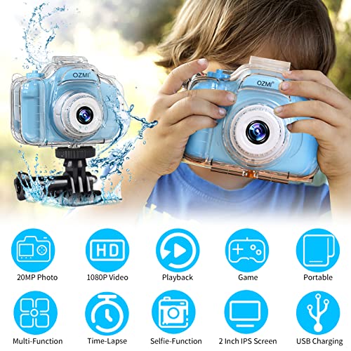 OZMI Kids Waterproof Selfie Camera for Boys, Christmas Birthday Gift for Boys 3 4 5 6 7 8 9 Years Old, Toddler… - Image 3