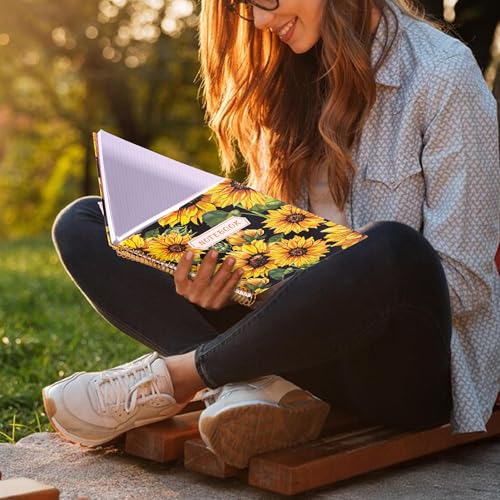 Image of Hardcover Spiral Notebook for Women, 8.5 x 11, College Ruled, Sunflower
