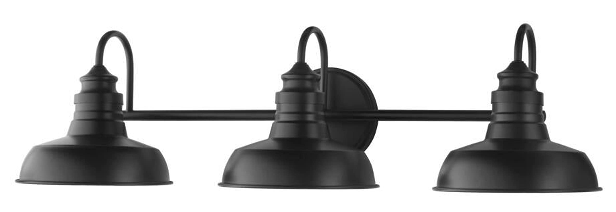Hampton Bay Elmcroft 29 in. 3-Light Matte Black Bath Bar Vanity Light