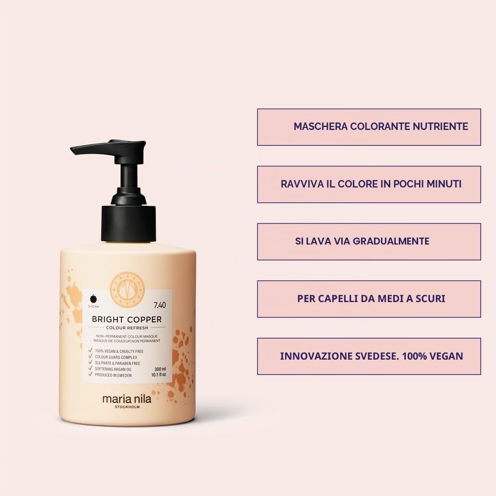 Maria Nila Colour Refresh 300 ml Maschera per Capelli Pigmenti Semi-Permanenti