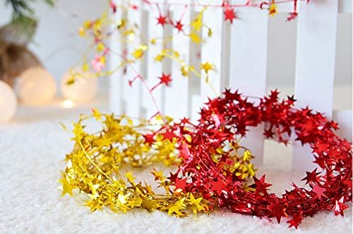 Miniatura 6 de Guirnalda de estrellas de alambre de oropel para árbol de Navidad, San Valentín, Año Nuevo, cumpleaños, exposición, boda, baby shower, fiesta de