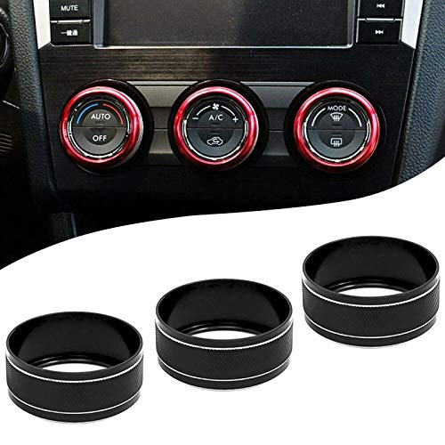 Motoparty AC Climate Control Knob Ring Covers for Subaru