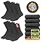 SOXCO Chaussettes Chaudes pour Hommes et Femmes - Chaussettes d’Hiver Thermiques, Lot de 6 Paires, Gris Charbon, Taille L (43-46 EU)