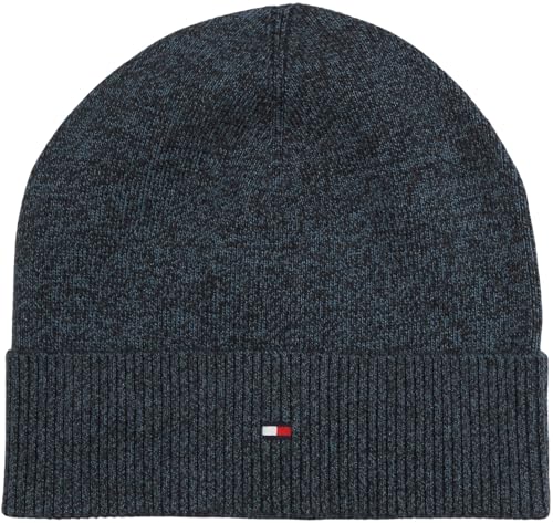 Tommy Hilfiger Herren Strickmütze Lightweight Beanie mit Kaschmir Blau (Space Blue) Einheitsgröße