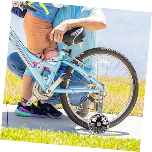 Juego de ruedas de entrenamiento para bicicleta HEMOTON con estabilizadores LED intermitentes, ruedas auxiliares sustituibles y resistentes al desgaste para principiantes, color negro miniatura 5