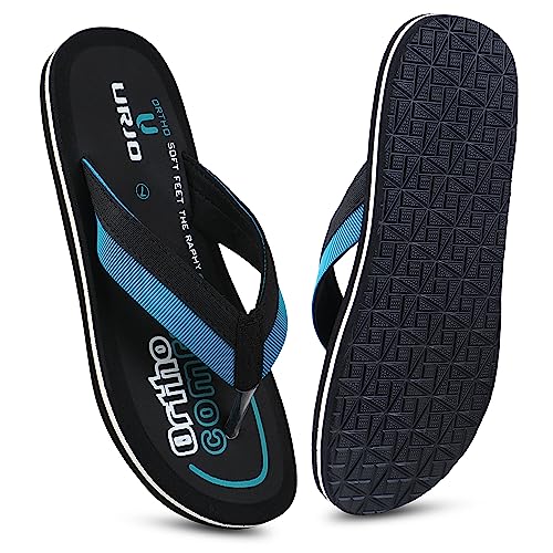 Image of URJO LM 105 Men's Slippers /FlipFlops Lightweight Super Flexible Arch Support Durable Anti Skid & Stylish Dailywear Slippers /FlipFlops for Men