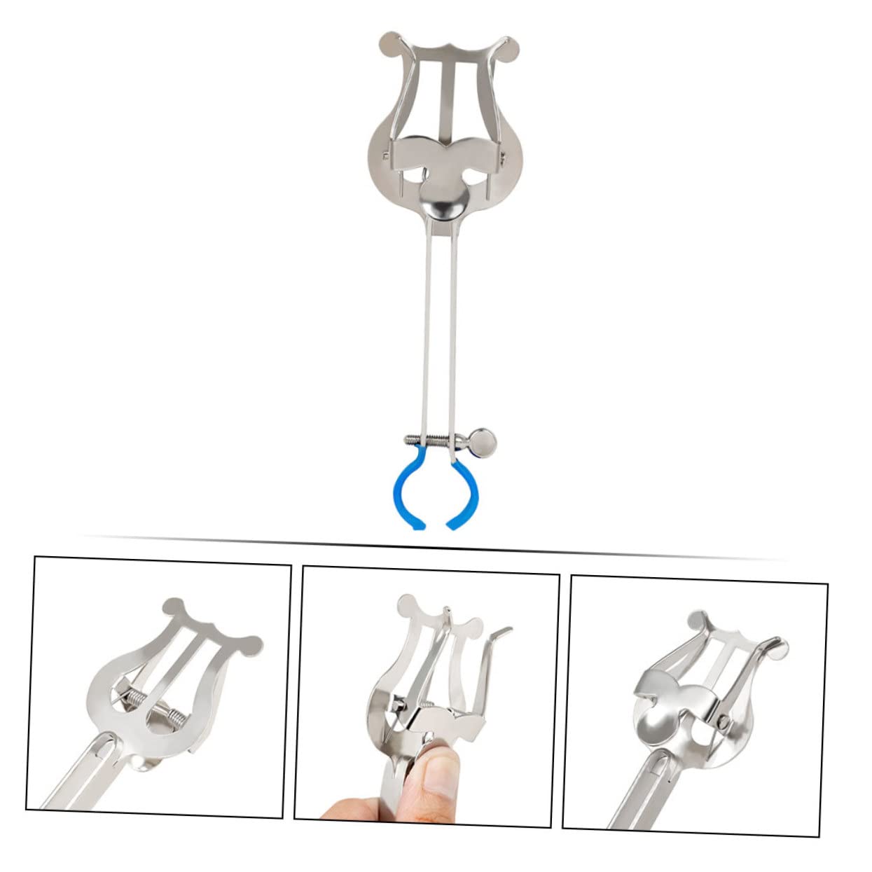 FAVOMOTO Stable Trumpet Music Stand Marching Music Stand Holder Portable Score Rack Silver