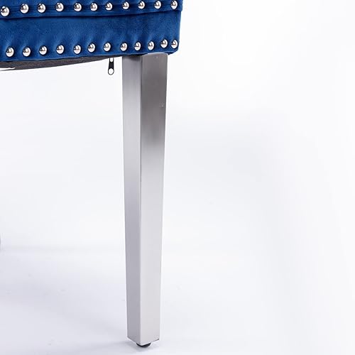 Miniatura 112 de Juego de 2 sillas de comedor vintage de terciopelo con respaldo alto, sillas Parson vintage para sala de estar, comedor (blanco PU + negro) Pu