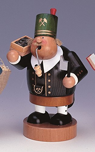 Figurine homme d'encens mineur de montagne 18 cm bonhomme fumeur bois