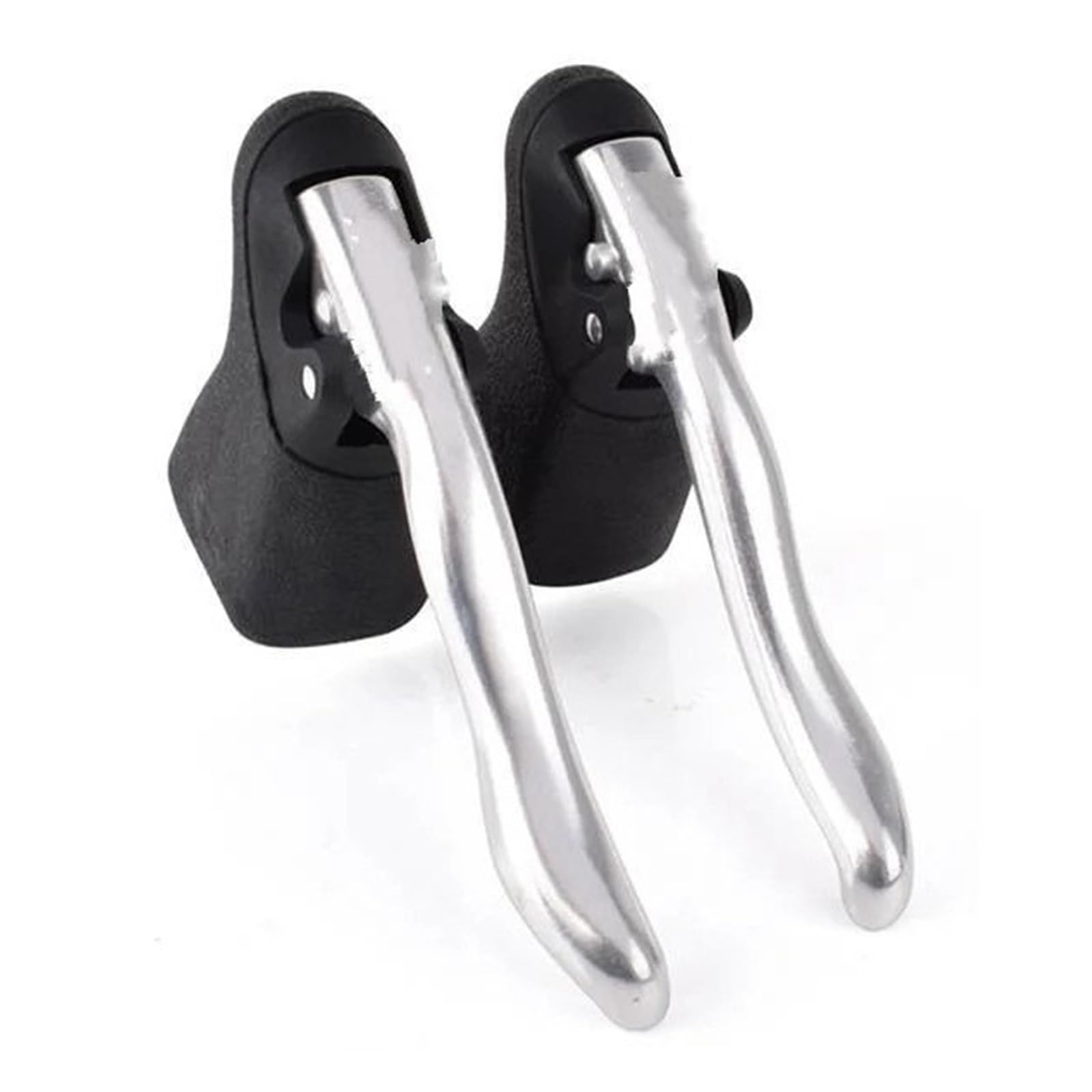 POAYUEWR 1 Pair Bicycle Brake Handle Aluminum Alloy Road Bike Handlebar Levers Speed Bend PVC Bicycle Brake Accessory Bike Brake Drum(Front Silver)