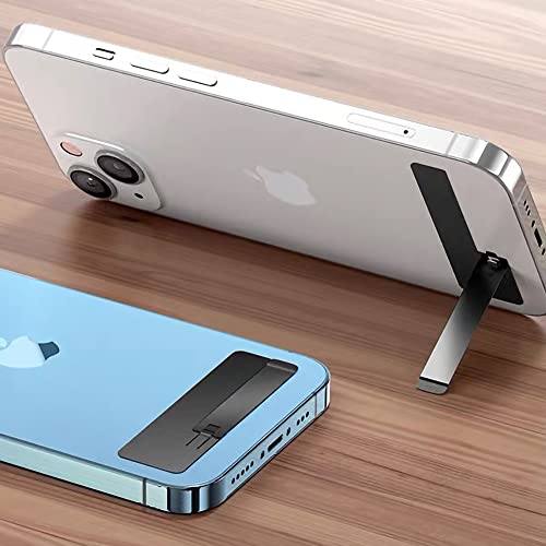 Cixvoemk Universal Ultra-Thin Phone Bracket, Back Sticker Invisible Support Frame, Mini Paste Type Stainless Steel Folding Phone Case Bracket.(Black & Color-2Pcs) #TOP5