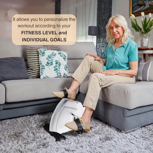 Image of Ciclovida Pedal Exerciser - Under Desk Bike for Arms and Legs, Adjustable Resistance, LCD Display, Physical Therapy & Rehab, Non-Slip Straps, Home & Office