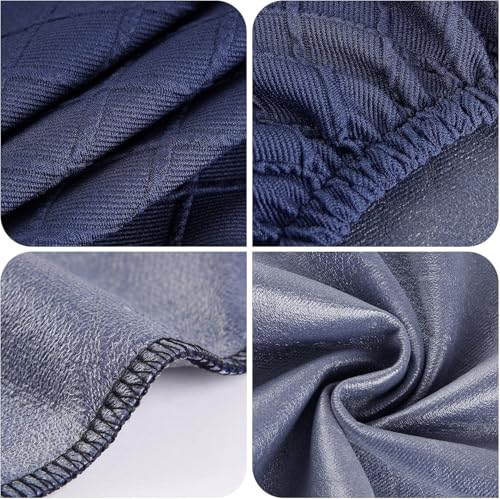 Image of YISUN Stool Covers Rectangle - 4 Pack Stretch Waterproof Saddle Seat Cover Counter Bar Stools Bar Chairs Covers Kitchen Island Chairs Cushion Protector (4, Argyle-Navy Blue)