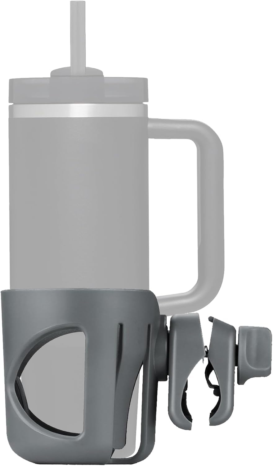 Digital Nc New Stroller Stanley Cup Holder for Stanley Quencher H2.0 (30 & 40 Oz. Models), Also Applicable on Stanley IceFlow (20 & 30 Oz. Models) (Gray)