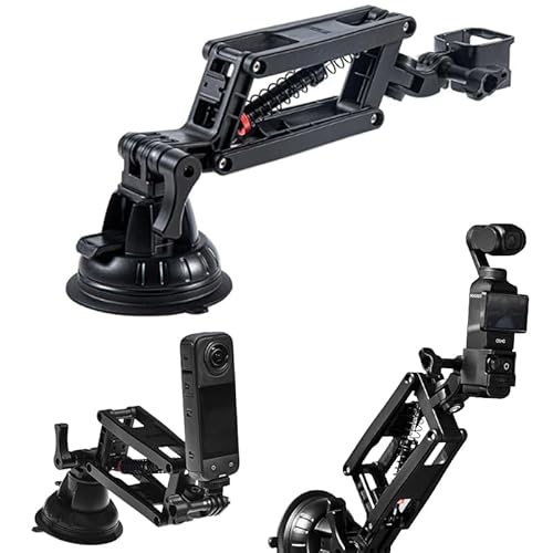 Osmo Pocket 3/Osmo 360/Insta360 X5 X4/X3/X2/Insta360 Ace Pro/Pro 2 対応 車載ホルダー 吸盤スタンド スタビライザーマウント 超強力真空吸盤 自由調節 Gopro 13 12 11 10 9