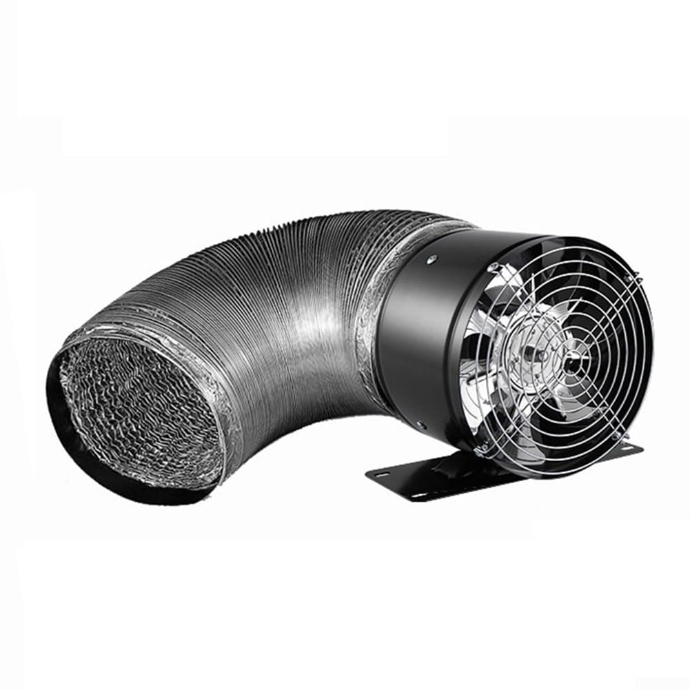 Ventola di aspirazione da 150 mm, 600 m³/h, condotto ad alto flusso d'aria | Volume d'aria di 600 m³/h, 7 lame metalliche, bassa resistenza, flusso d'aria stabile, rimozione efficiente del fumo